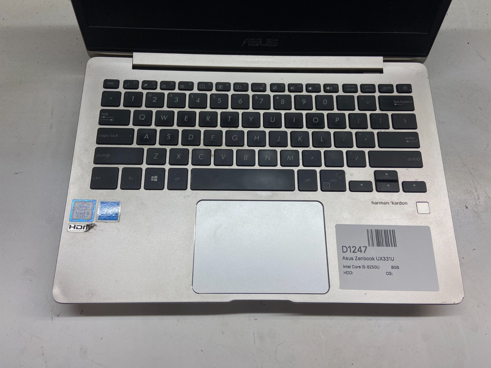 Asus Zenbook UX331U Intel Core i5-8250U 1.6GHz 8GB NO HDD