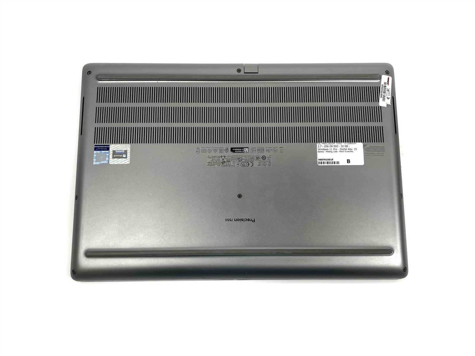 Dell Precision 7550 Laptop i7-10850H 256GB SSD 32GB RAM – Win 11 – No Battery