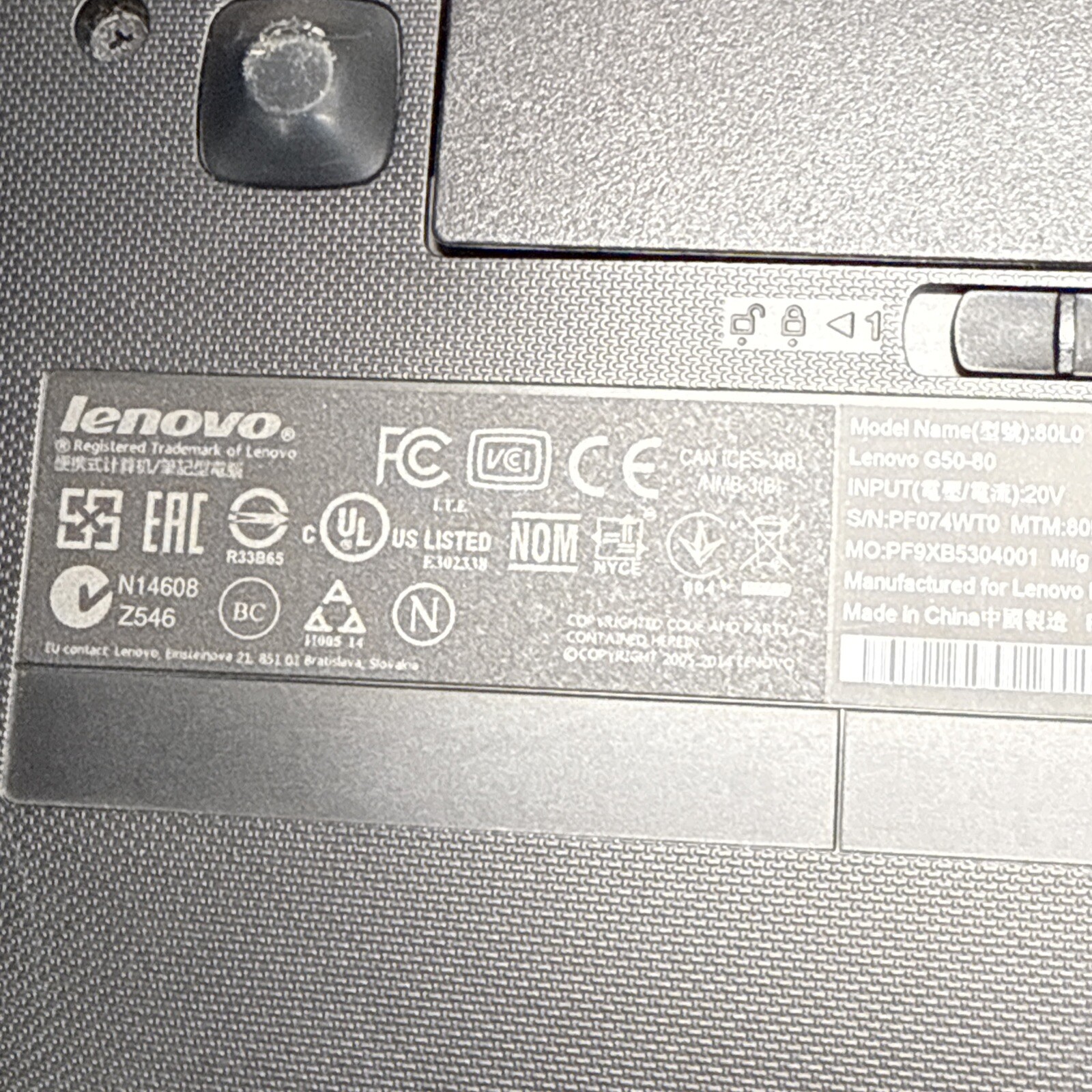 Working LENOVO G50-80 15.6in Screen 590GB HD 4 GB RAM i3-4005U For Parts Repair