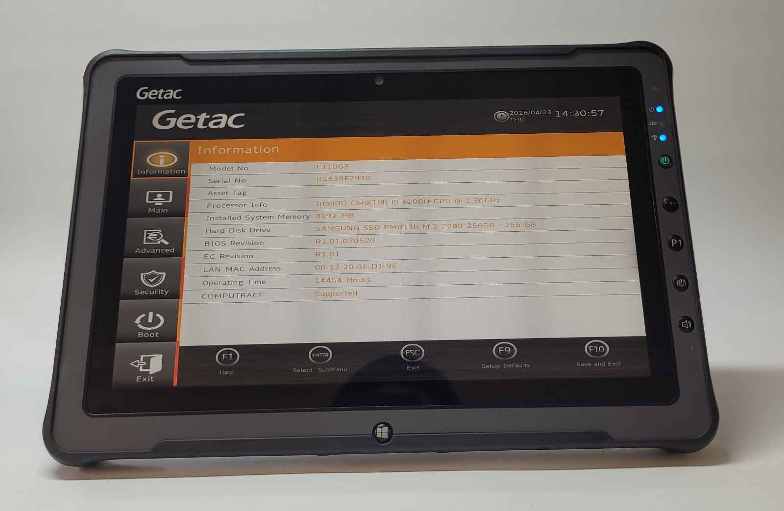 Getac F110 G3 (Core i5 240GB 8GB) RUGGED TABLET
