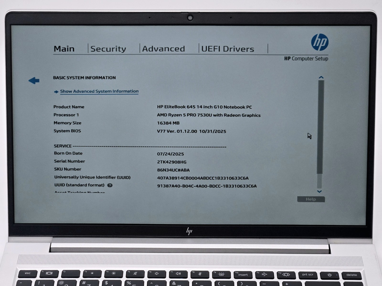 HP EliteBook 645 G10 14″ FHD RYZEN 5 PRO 7530U 512GB SSD 16GB W11P Warranty