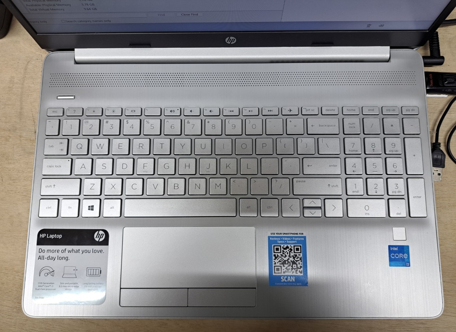 HP 15-DW3033DX 15.6″ Laptop i3-1115G4 3GHz 8GB RAM 256GB SSD Windows 11 Home