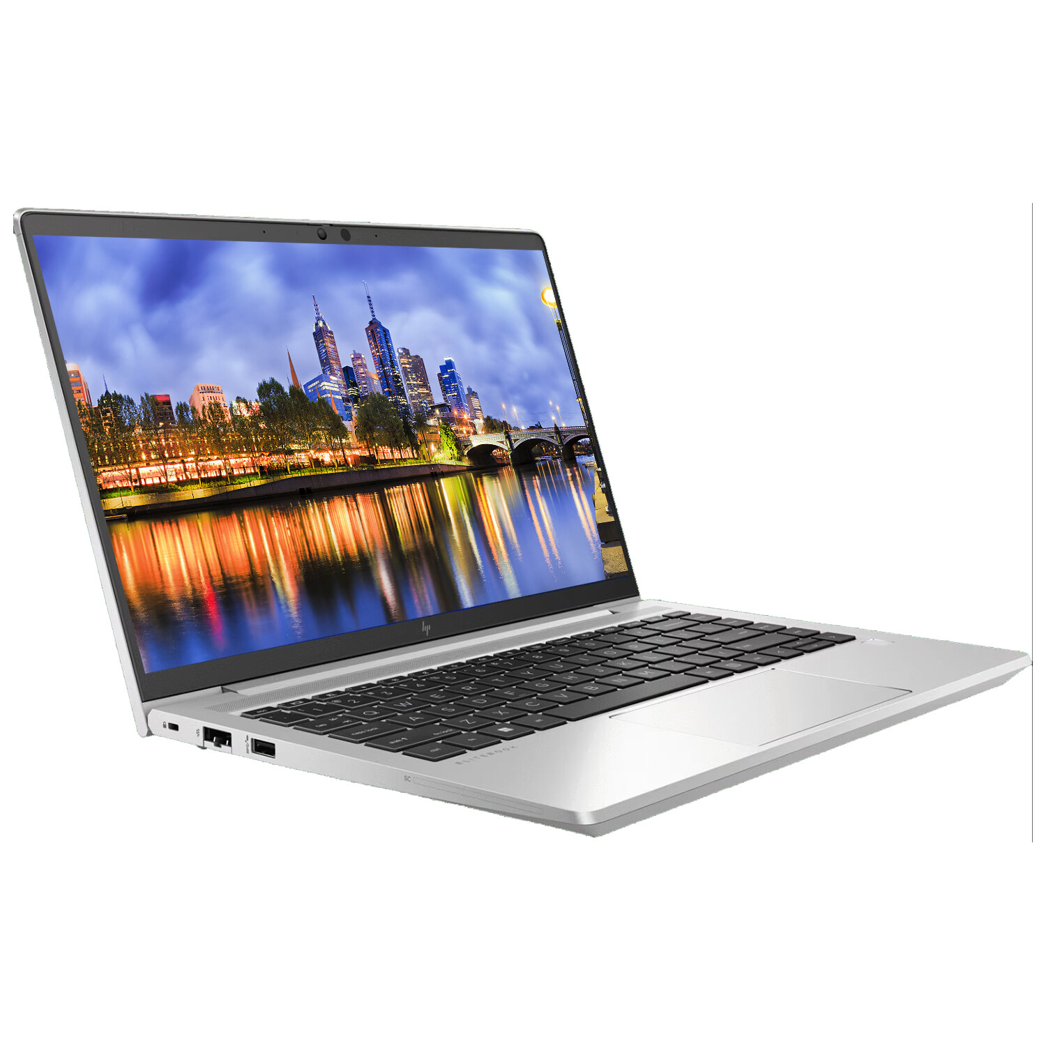 HP EliteBook 645 G10 14″ Ryzen 5, Notebook with 2 x EliteDisplay E24 24″ Monitor
