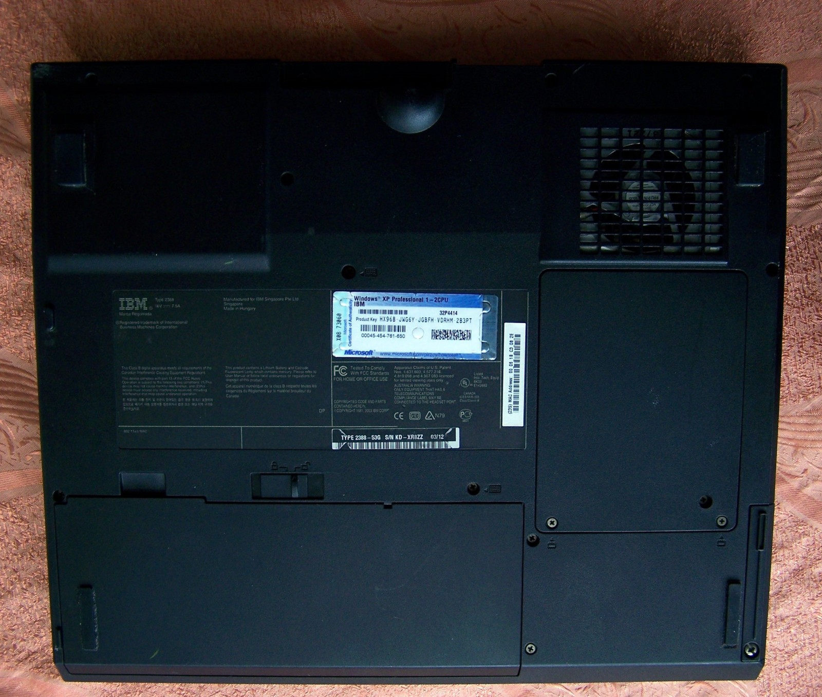 Rare IBM Laptop G-40 Type 2388 Intel-P4 3.0GHz 504MB 60GB Parallel Floppy (x a t