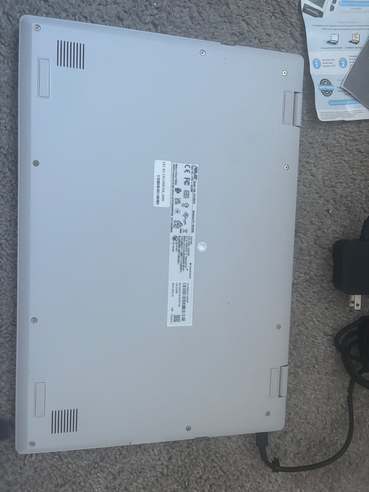 ASUS Chromebook CX1500CKA 15.6” FHD – New – Charger Included