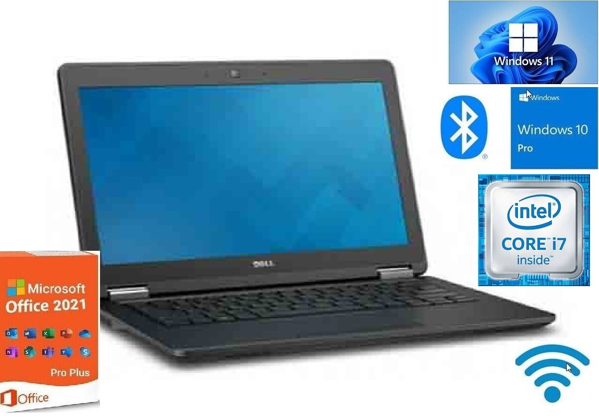 Dell Latitude E7250 i7 128GB 256GB 512GB 1TB SSD 12.5″ Win 10 Win 11 +MS Office