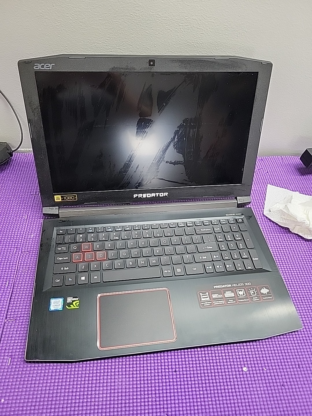 Acer Predator Helios 300 Intel Core i7-8750H@2.20GHz 8GB RAM NO DRIVE PART 7029
