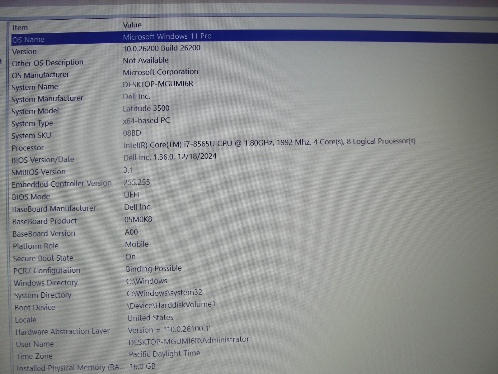 Dell Latitude 3500 15.6″FHD Intel Core i7-8565U 16GB RAM 256GB SSD NV MX130 +PA