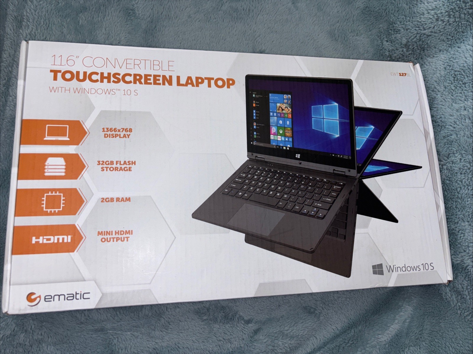 Ematic 11.6″ Touchscreen Laptop 2GB RAM 32GB Storage EWT127BU