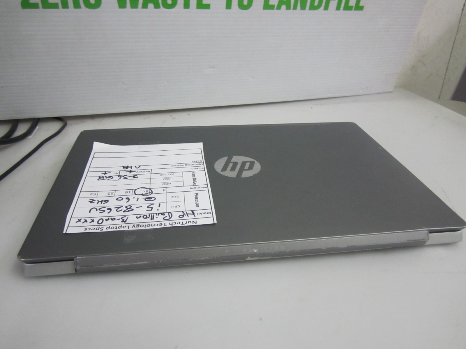 HP Pavilion 13-an0010nr i5-8265U 8GB 1.60GHZ 256GB M2SSD NO OS + AC LAPTOP READ