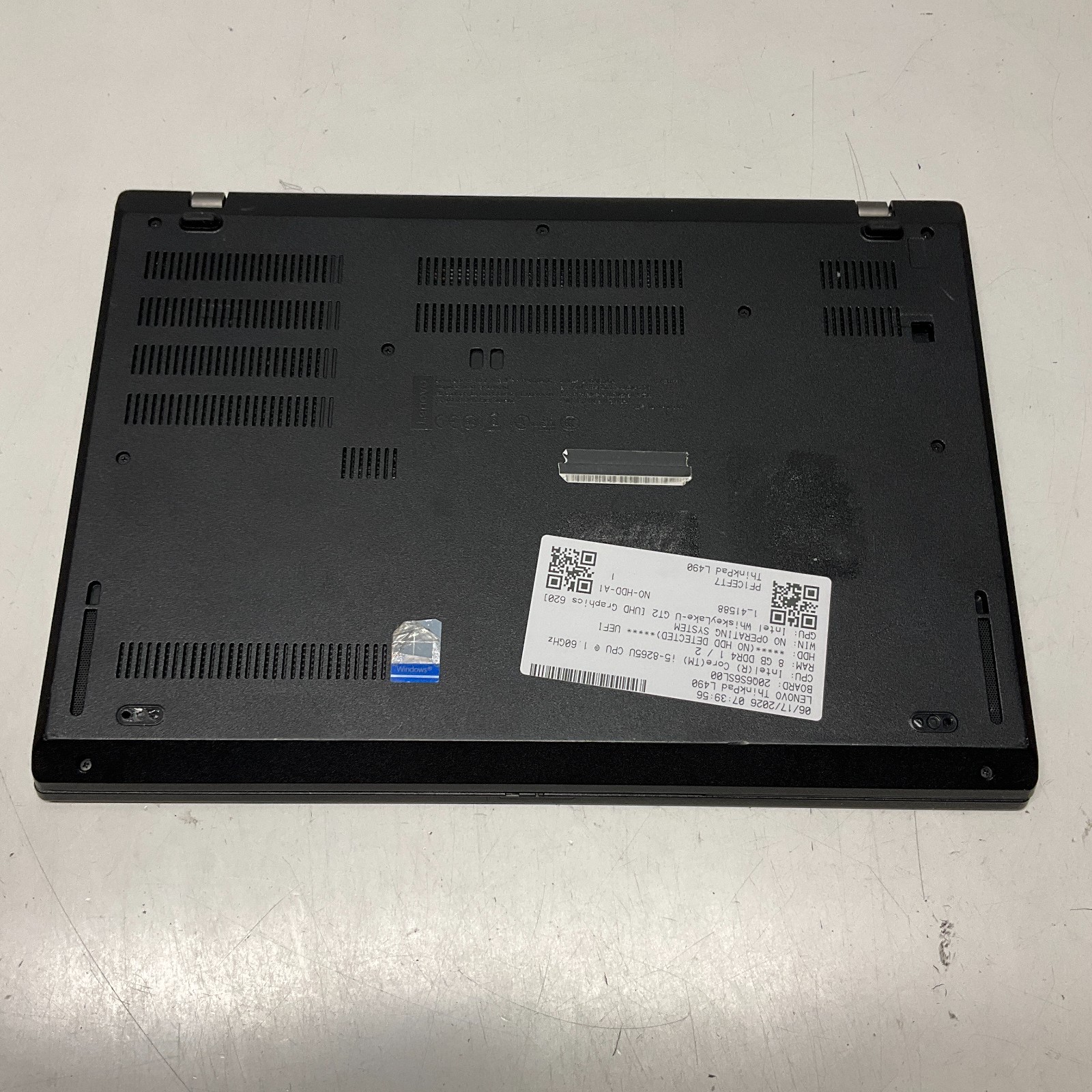 Lenovo ThinkPad L490 14″ Laptop Intel Core i5-8265U @ 1.60 GHz NO HDD NO OS READ