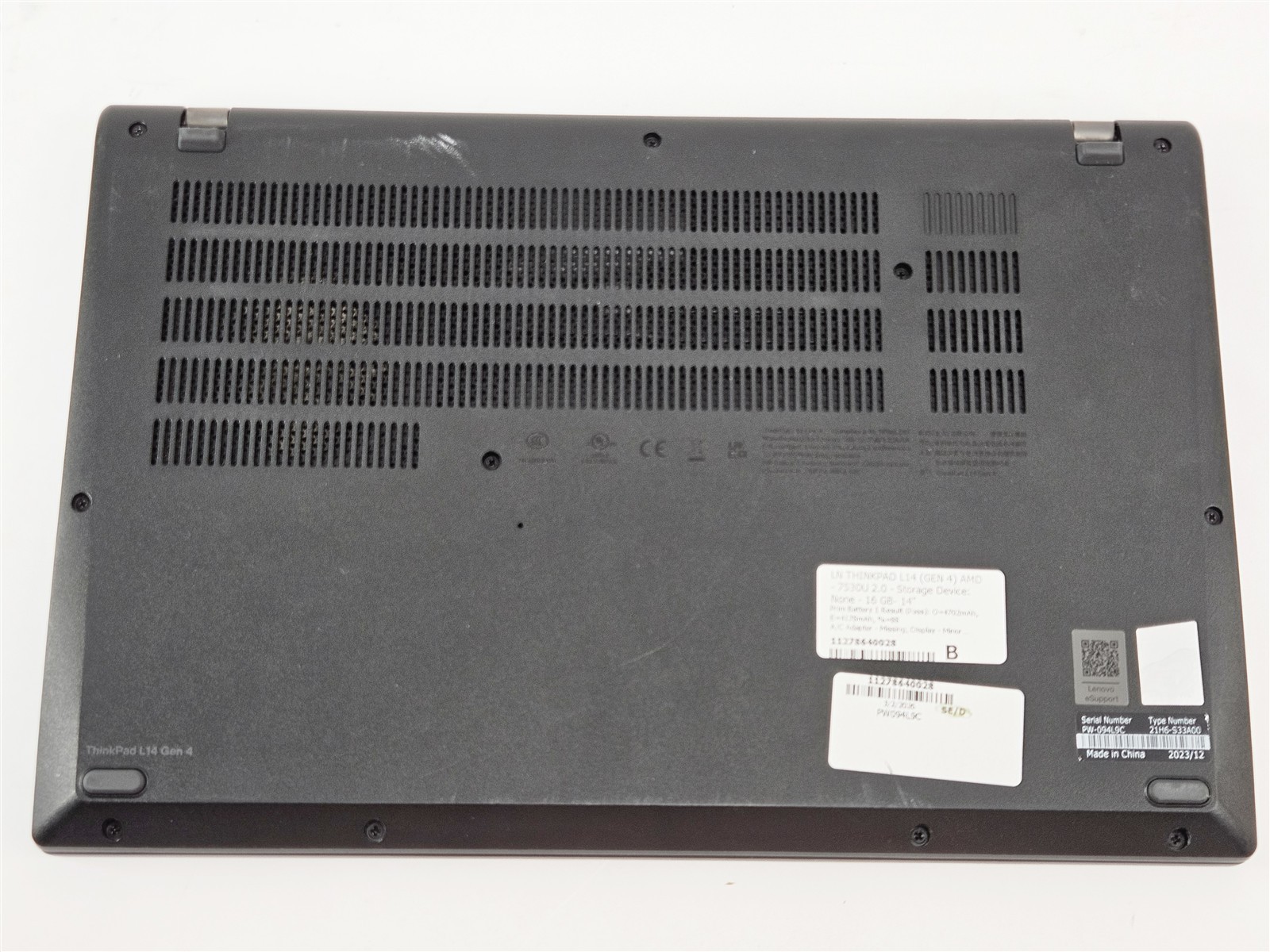 14″ Lenovo ThinkPad L14 Gen 4 AMD Ryzen 5 Pro 7530U 16GB No Storage Laptop