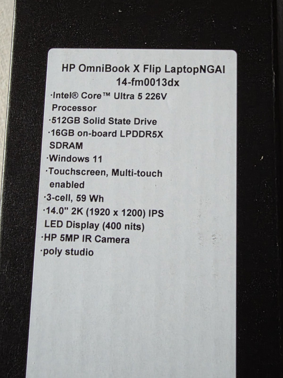 HP Omnibook X Flip 14″ 2-in-1 Touchscreen Intel Core Ultra 5 226V 512GB 16GB NEW
