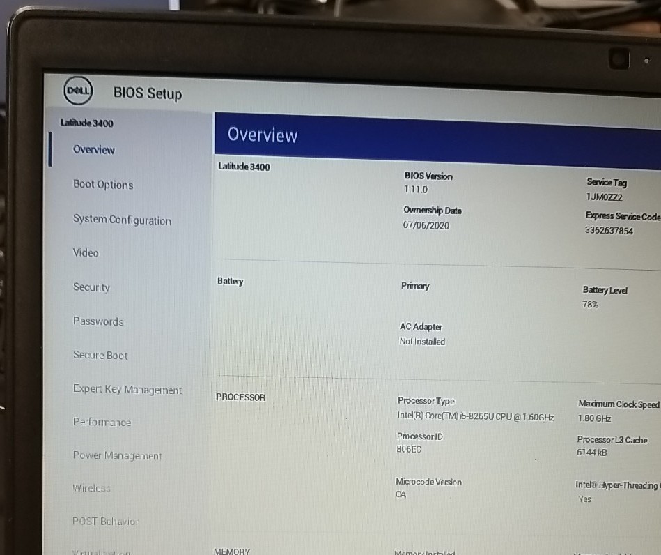 Dell Latitude 3400 14″ (i5-8265U 1.80GHZ, 8GB RAM – 256GB SSD