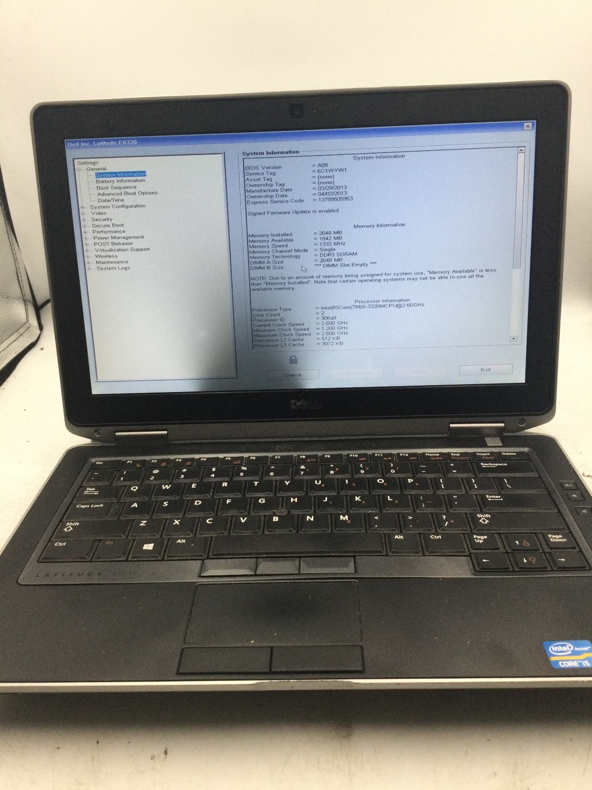 DELL LATITUDE E6330 – FOR PARTS /BIOS LOCK – INTEL CORE I5 – READ DESCRIPTION-BB