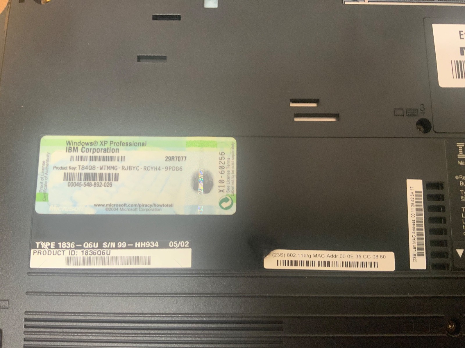 IBM ThinkPad R51 1836 – Pentium M 735 1.7 GHz – 15″ TFT For Parts or repair