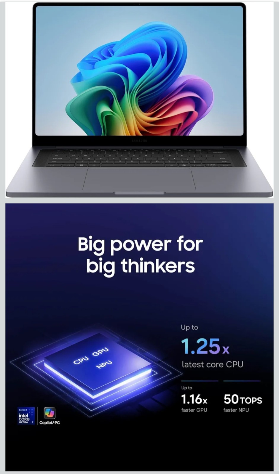 Samsung 16” Galaxy Book6 Ultra X7 PC, Intel Processor, 32GB/1TB, AMOLED, Gray