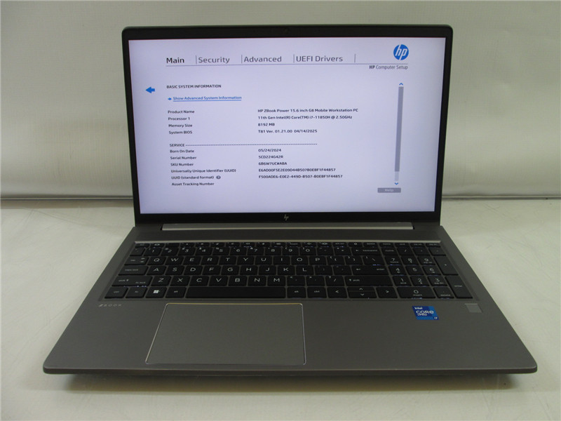 HP ZBook Power 15.6in Laptop i7-11850H 8GB 512GB SSD Win11 Pro COA Used Good
