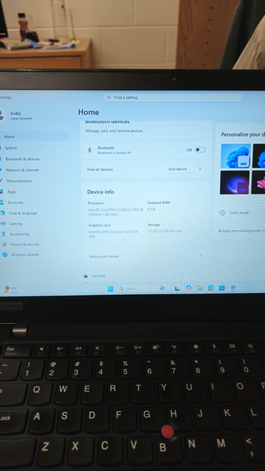Lenovo ThinkPad T490 14″ FHD i5-8265U 8GB RAM 256GB SSD Win 11 Black