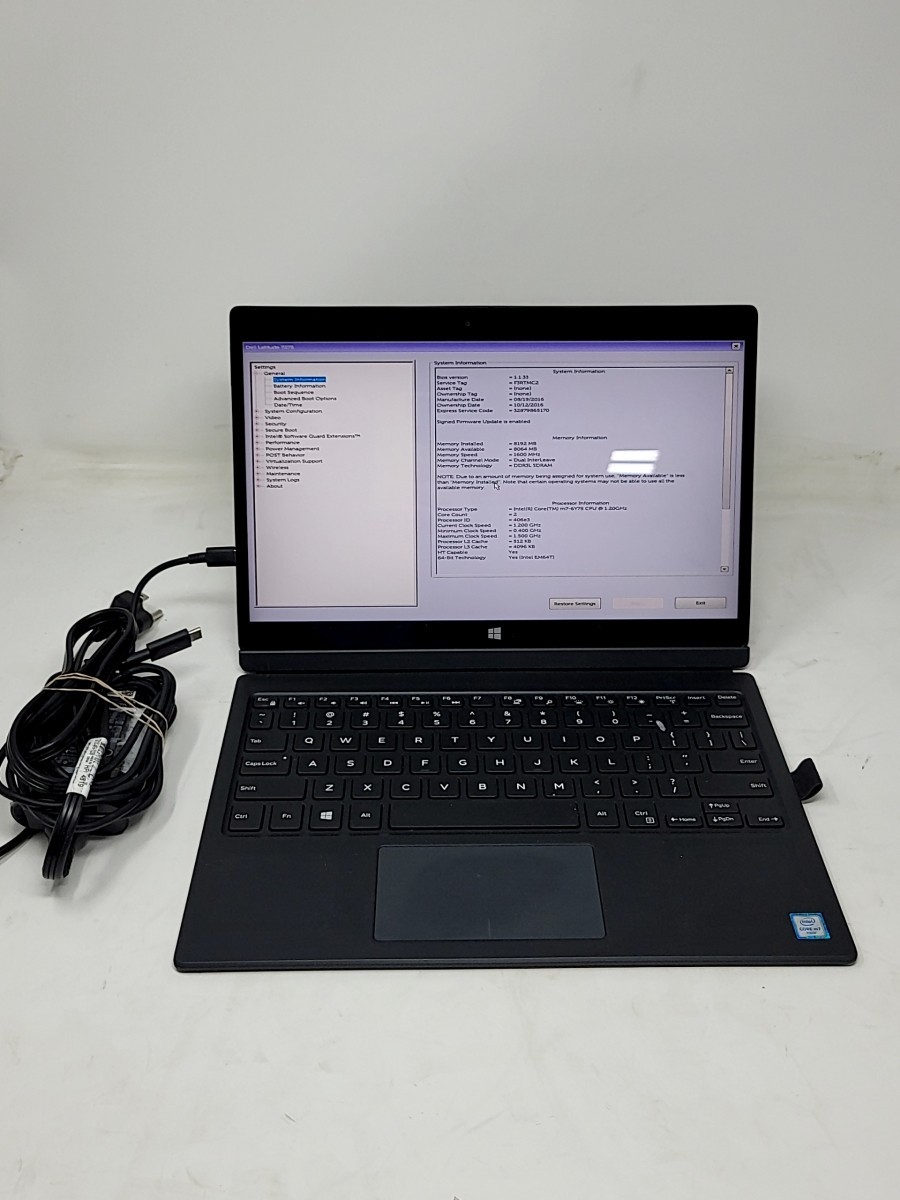 DELL LATITUDE 7275 Laptop Tablet Intel Core M7-6Y75 8GB 256GB