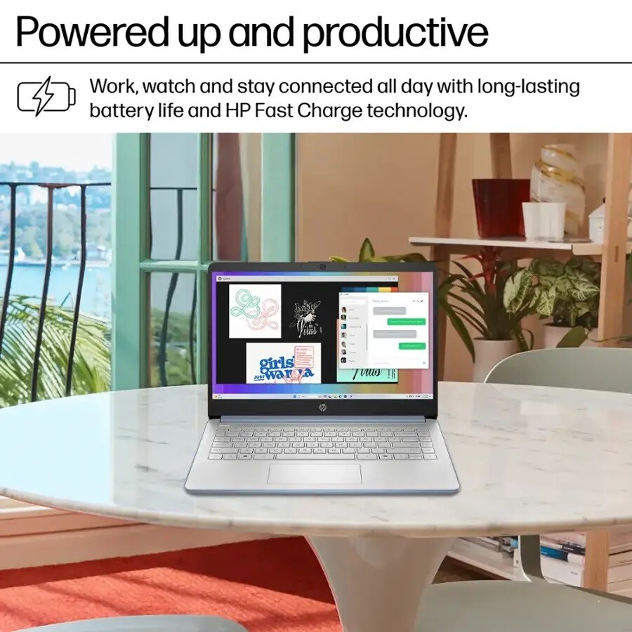 HP 14″ HD Laptop computer，Up To 3.6GHz，Intel Processor N150，Up To 16GB RAM 384GB
