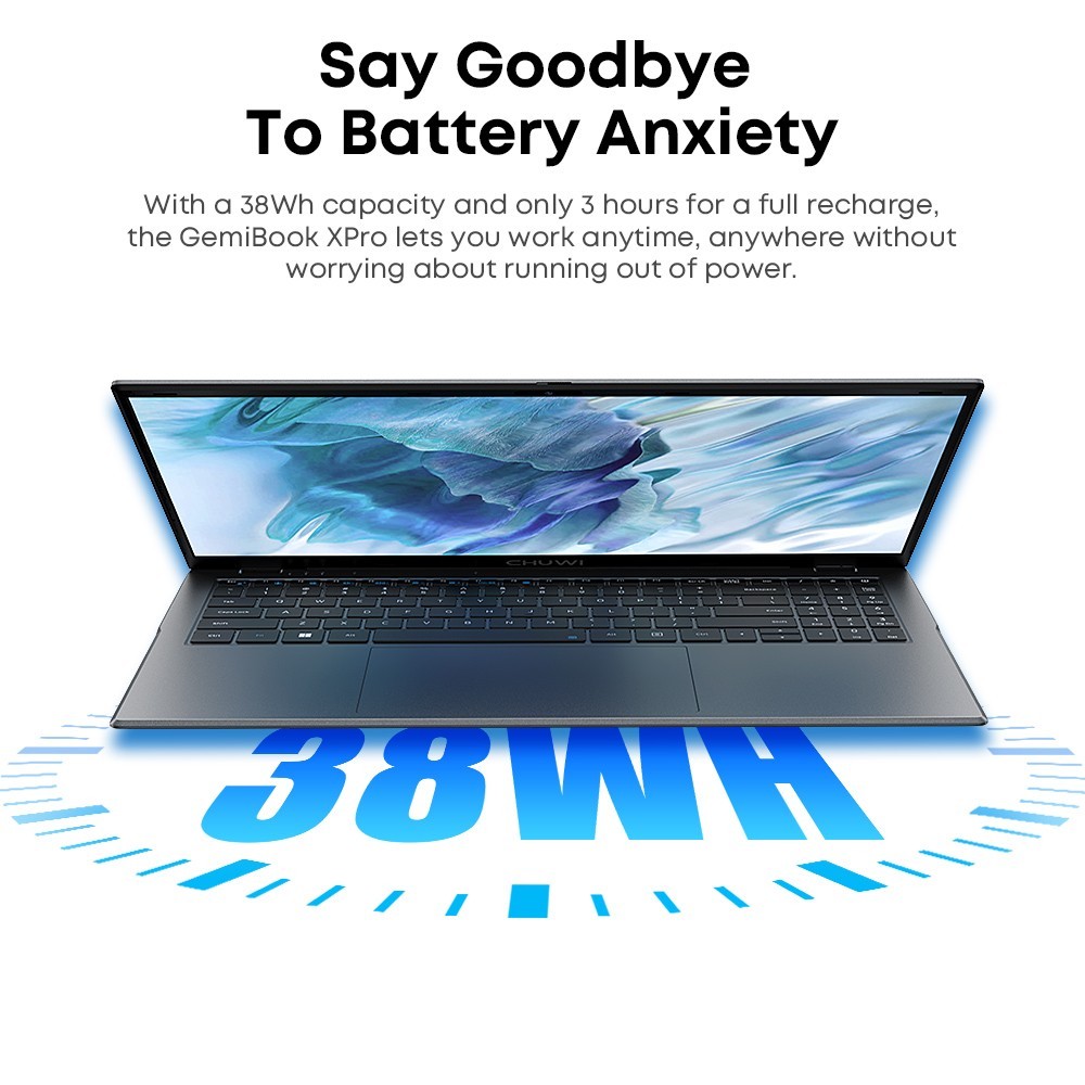 CHUWI GemiBook Plus 15.6″ Windows 11 Laptop, Intel N100, 8/16GB RAM, 256/512 SSD