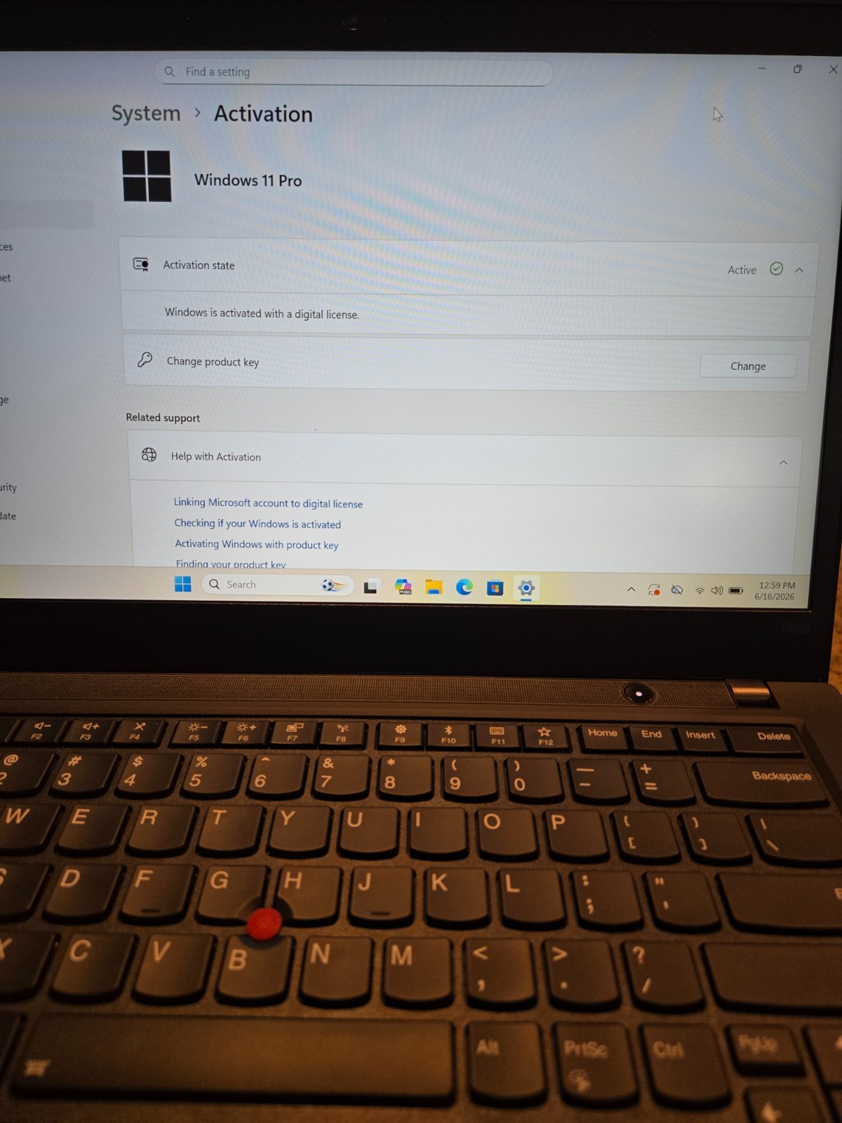 Lenovo ThinkPad T495 Ryzen 5 PRO 3500U 16GB 512GB 400nit WiFi6E Win11Pro AS-IS