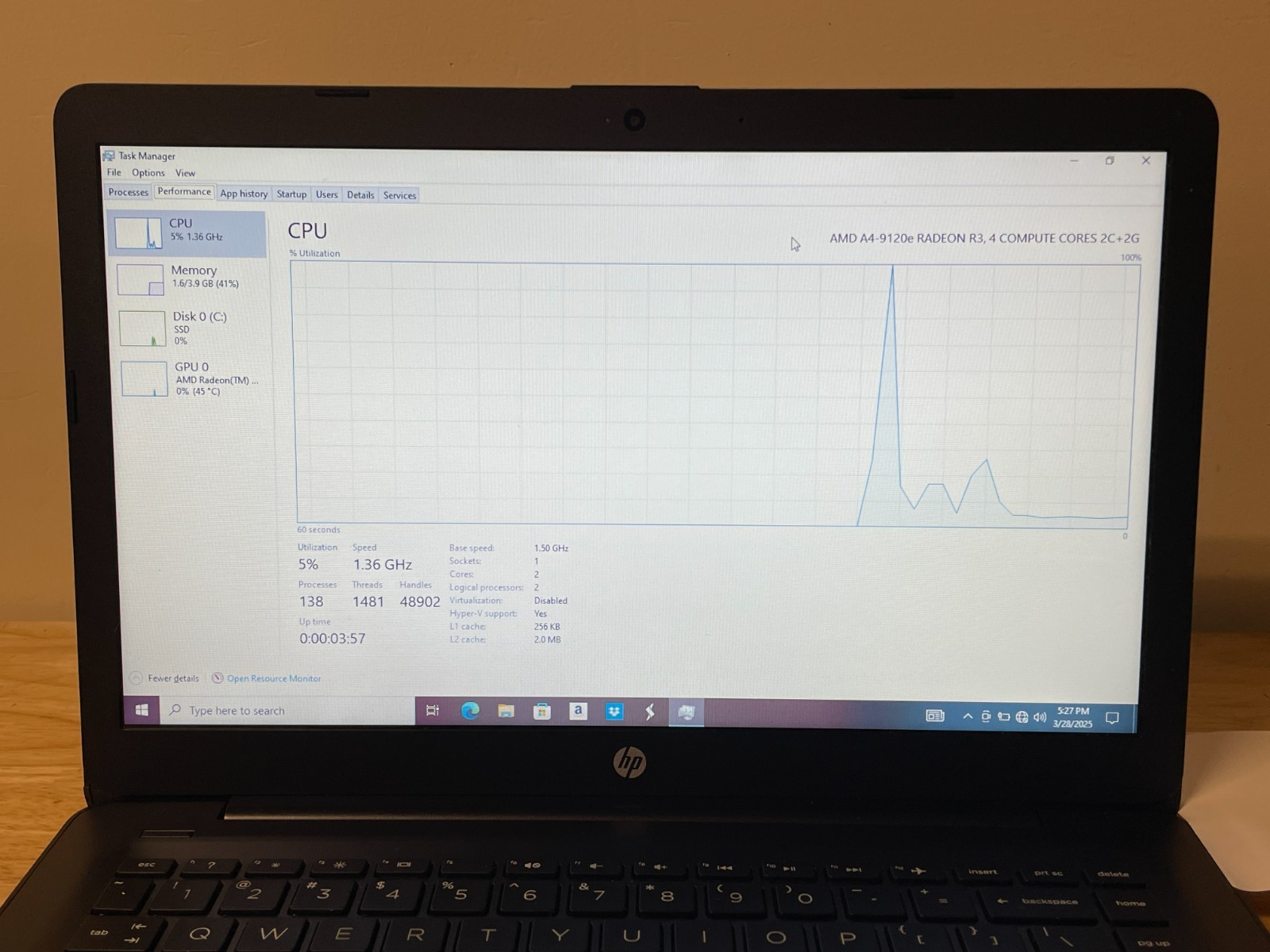 HP Stream 14-ds0xxx 14″ A4-9120e 4GB RAM 32GB SSD No Charger