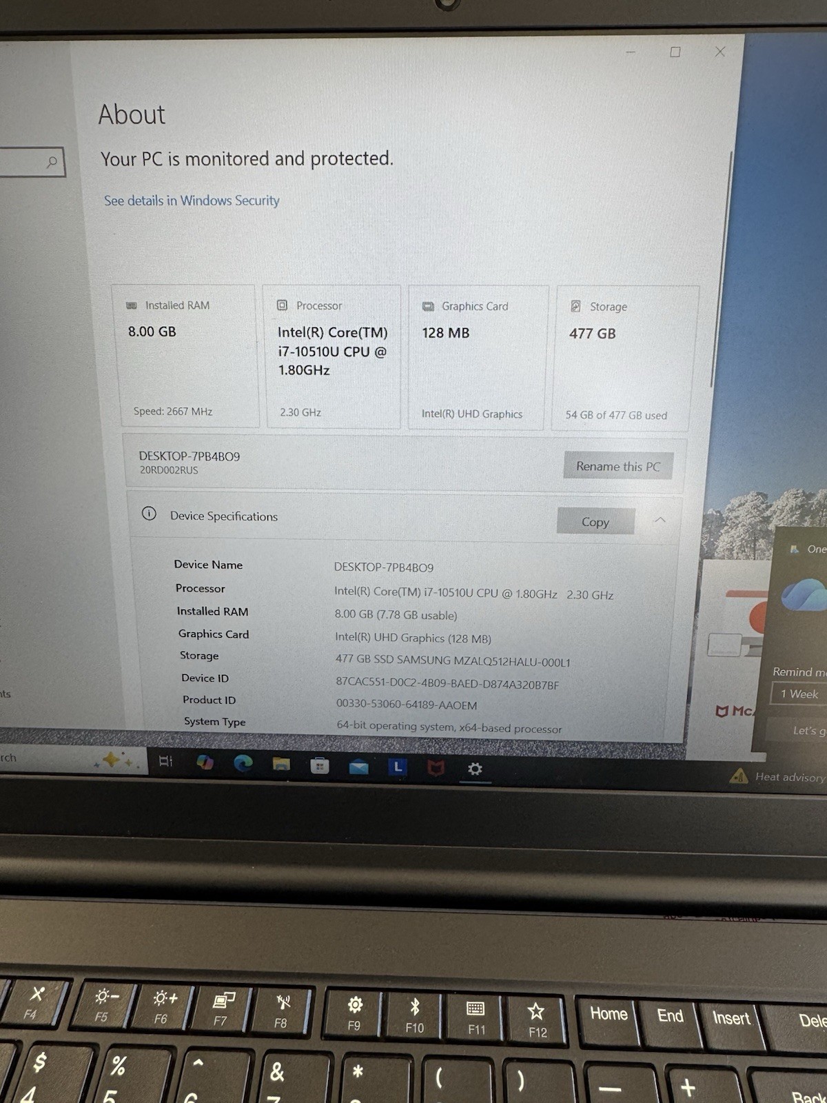 Lenovo ThinkPad E15 Gen 1 i7 10th Gen 8GB 512GB SSD 15.6″ FHD Win10 Pro