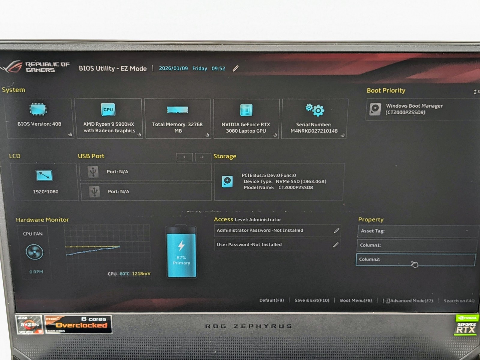 Asus ROG Zephyrus Duo SE 14″ FHD Touch RYZEN 9 5900HX 2TB SSD 32GB W11P RTX 3080