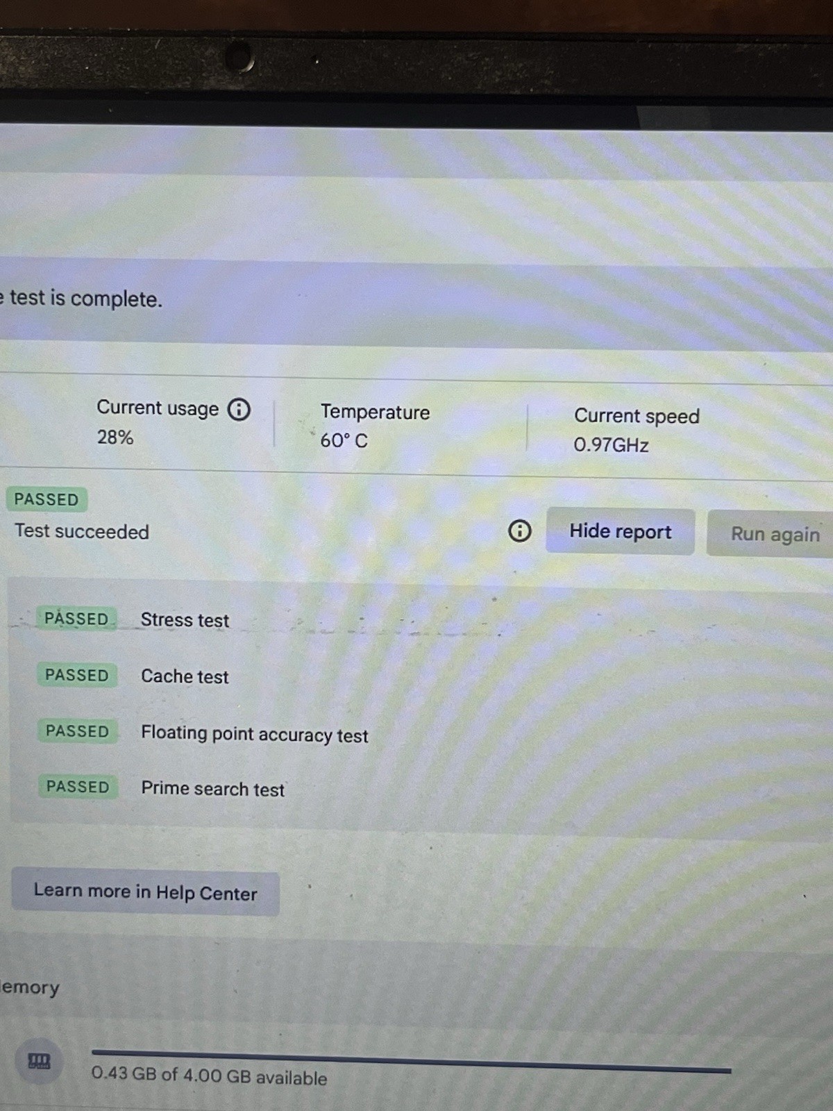 Asus C425TA 2GB HD 4GB SSD INTEL CORE M3 Chromebook Screen Issues