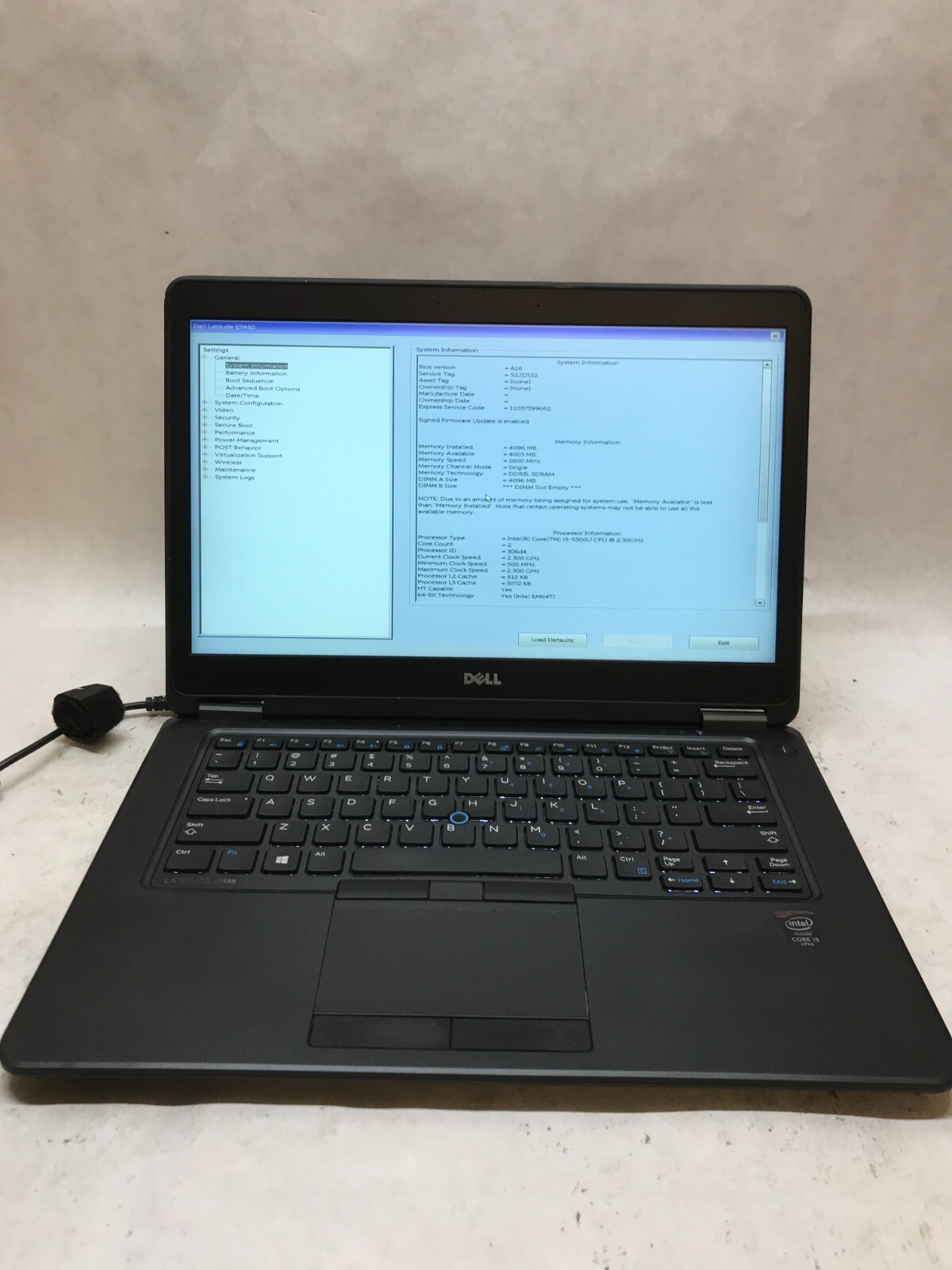 Dell Latitude E7450 14″ Laptop Intel i5-5300U 2.3GHz 4GB RAM NO HDD/OS Chips -DW