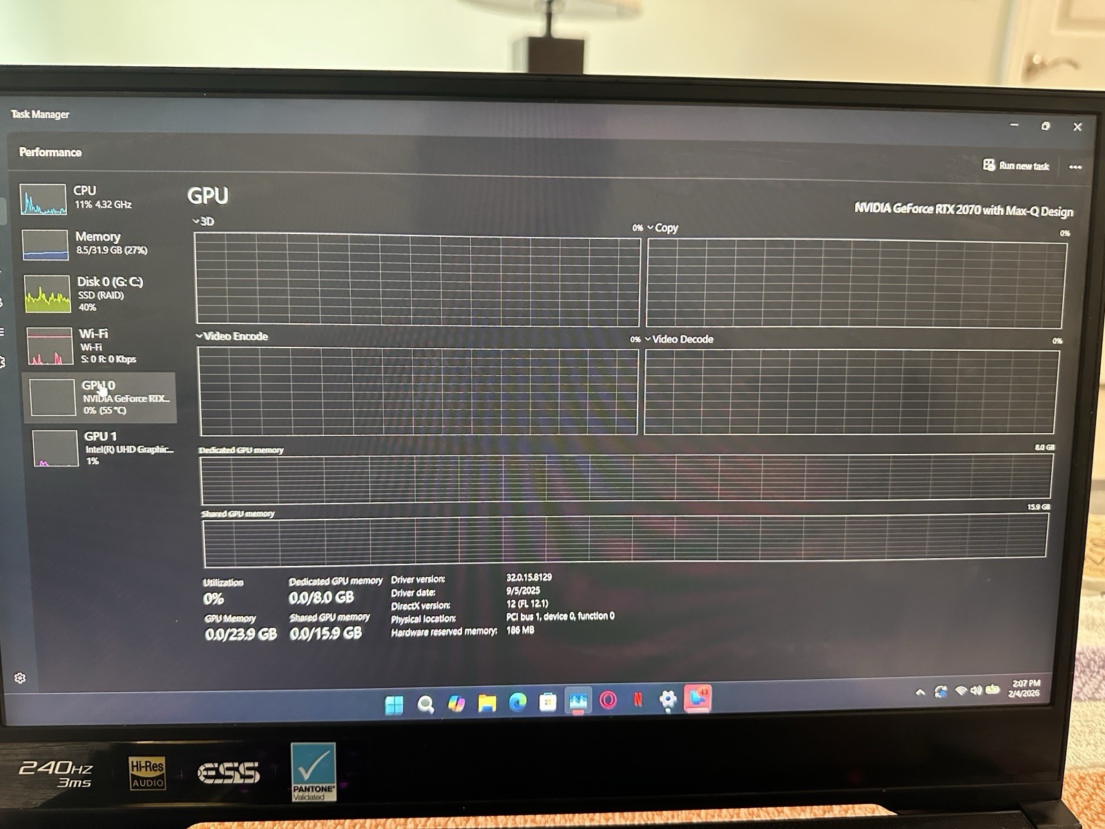 ASUS ROG Zephyrus M15 i7-9750H RTX 2070 Q-Max 8GB DDR4 32GB 1TB SSD 15.6″ FHD