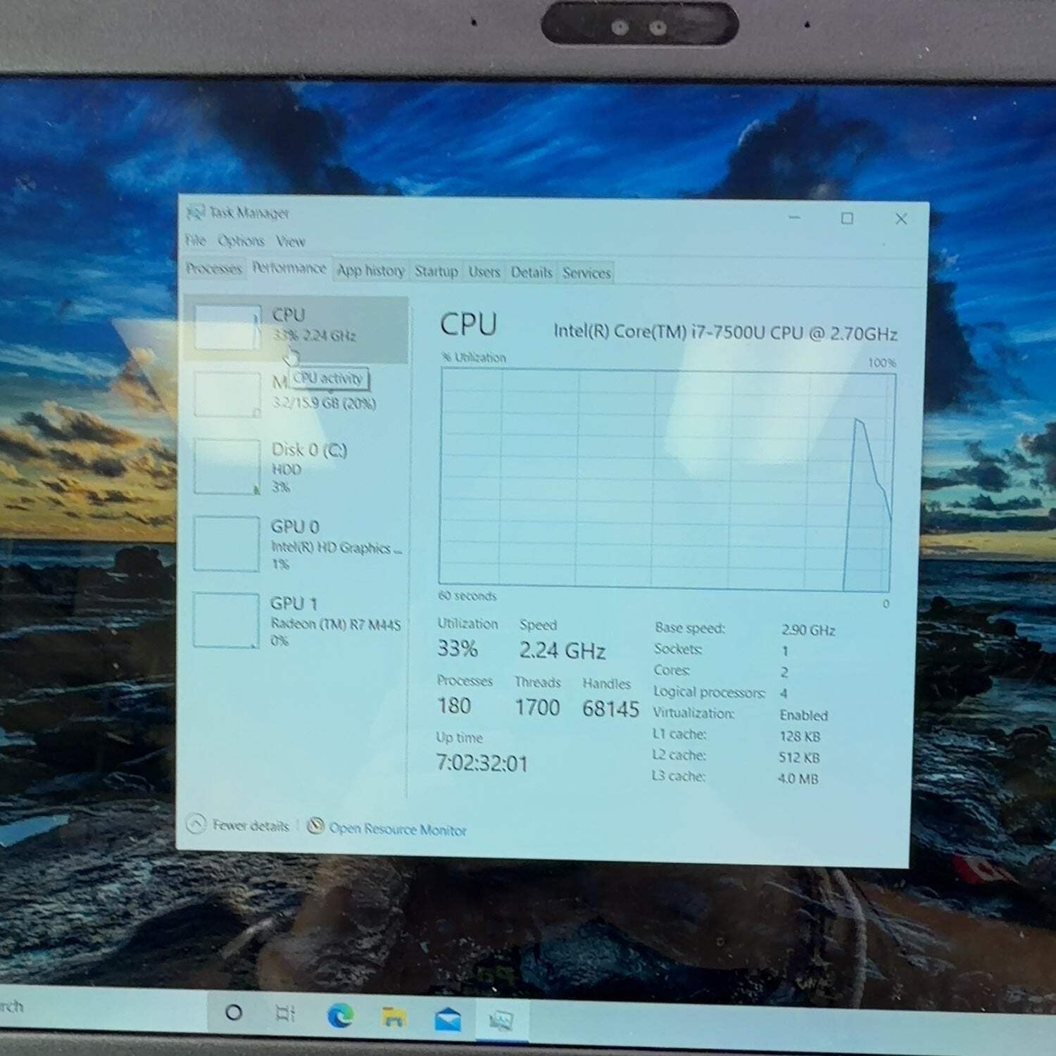Dell Inspiron 5567 15.6″ i7-7500U 2.7GHz 16GB RAM 1TB HDD AMD Radeon R7 M445