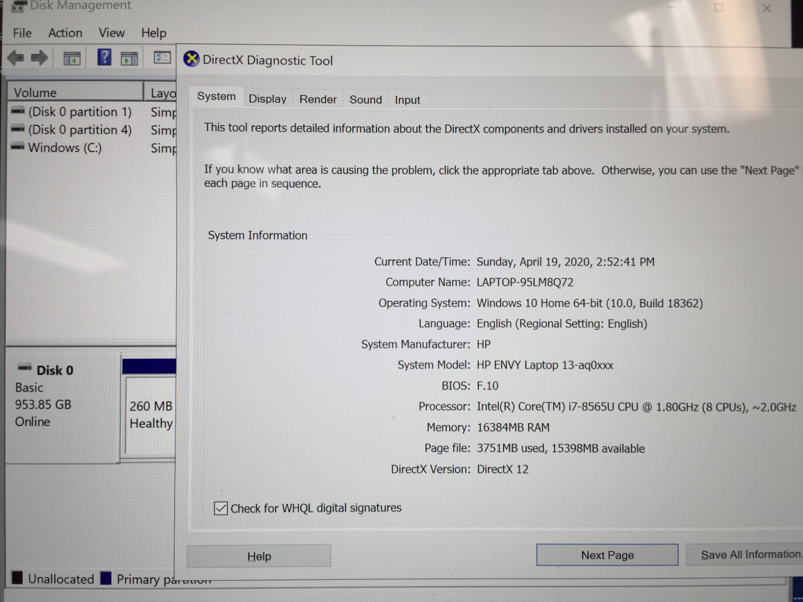 *Bad Battery* HP Envy 13-aq0045cl 13.3″ Touch Laptop/i7-8565U/16GB/1TB SSD/MX250