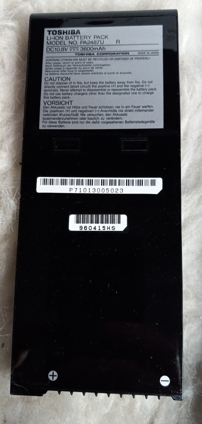 Toshiba Satellite Pro 490CDT Pentium II 4GB windows98+ Battery & Power Adapter