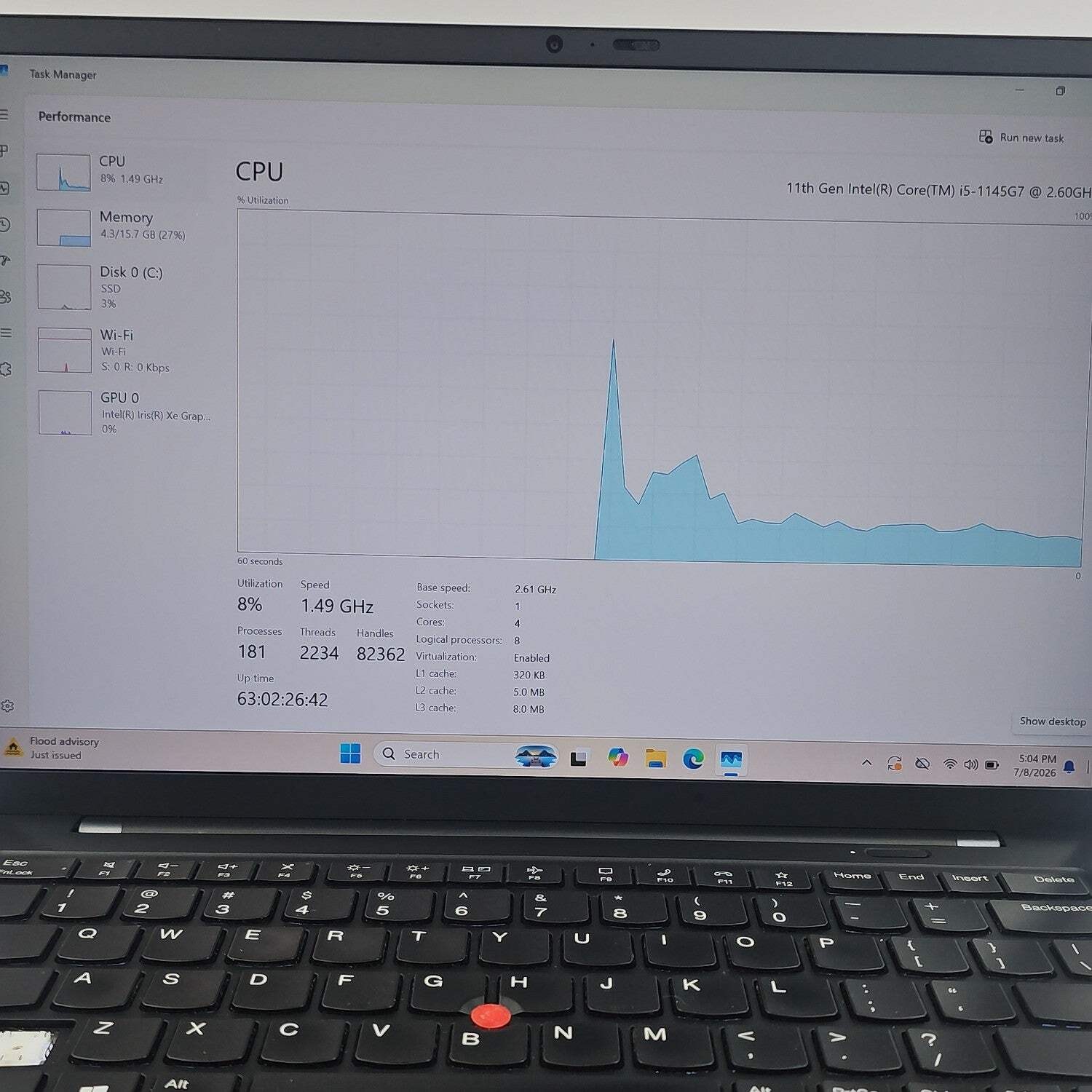 Lenovo ThinkPad X1 Carbon Gen 8 13.3″ i5-1145G7 2.6GHz 16GB RAM 512GB SSD