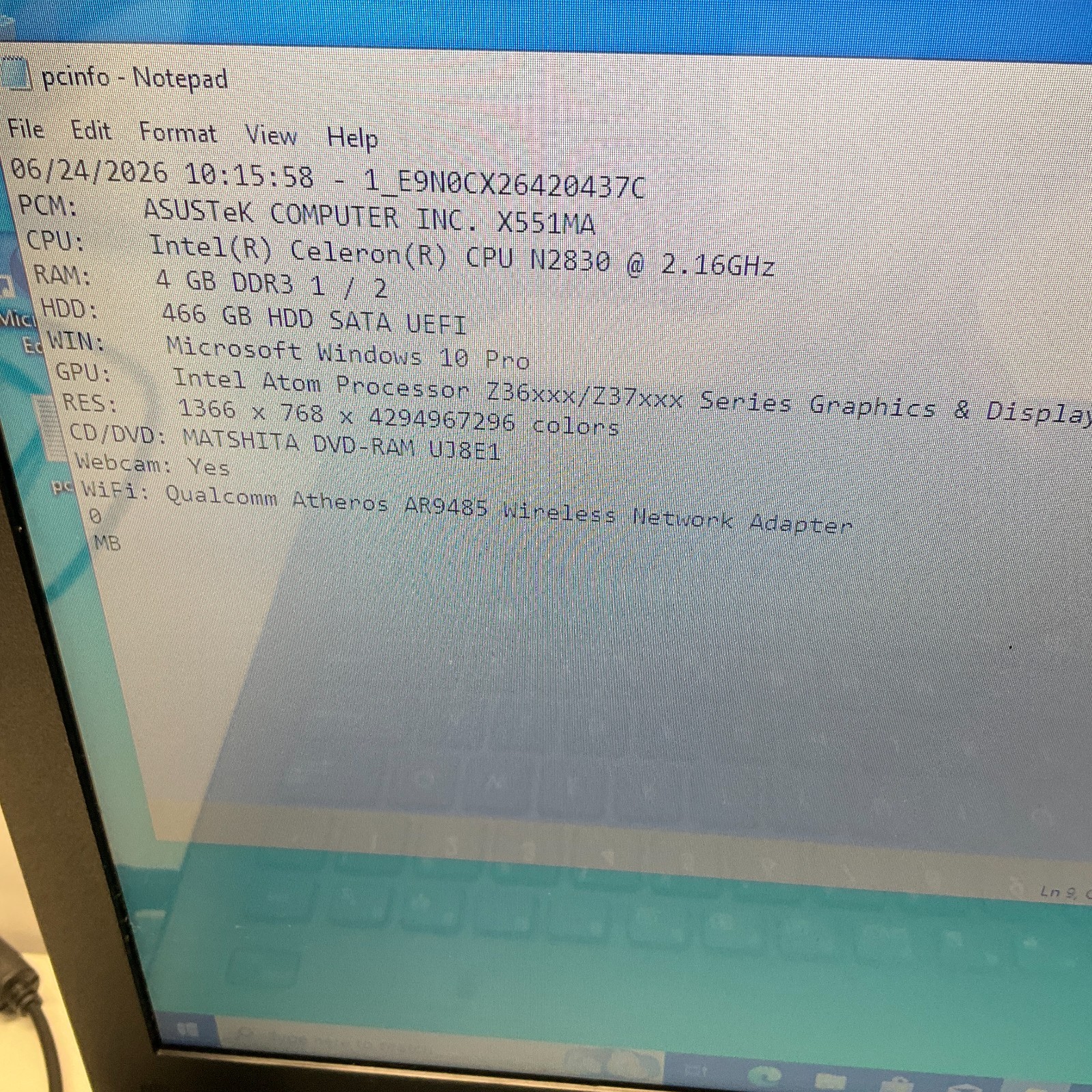 Asus X551MA 15.6″ Laptop Celeron N2840 2.16GHz 4GB RAM 500GB HDD Windows 10 Pro