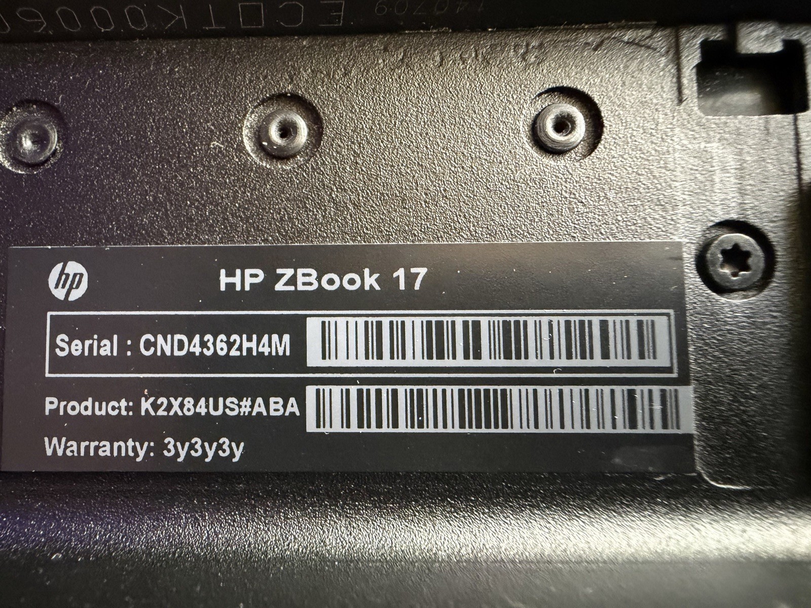 HP ZBook 17 17in Core i7 2.70GHz HDD Dedicated GPU No OS, Parts, Boots up..