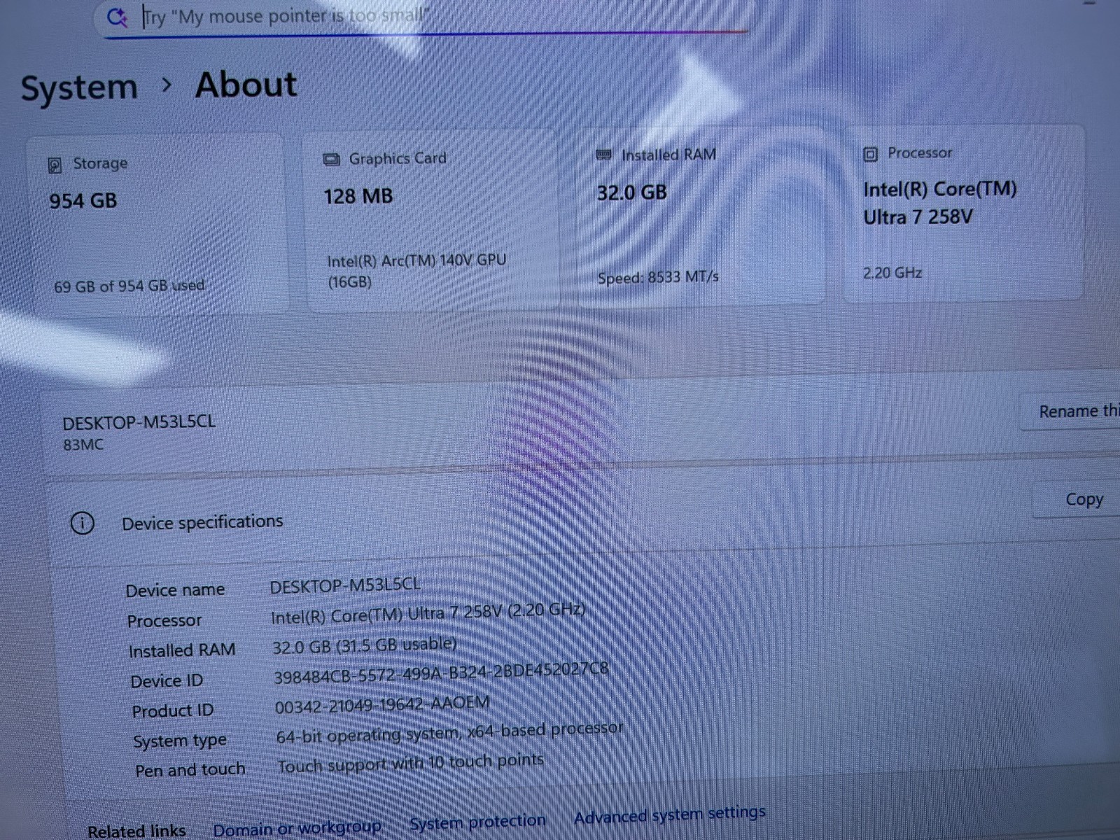 Lenovo Slim 7 14ILL10, Intel Core Ultra 7 258V, 2.20 GHz, 32 GB RAM, 1 TB NVMe