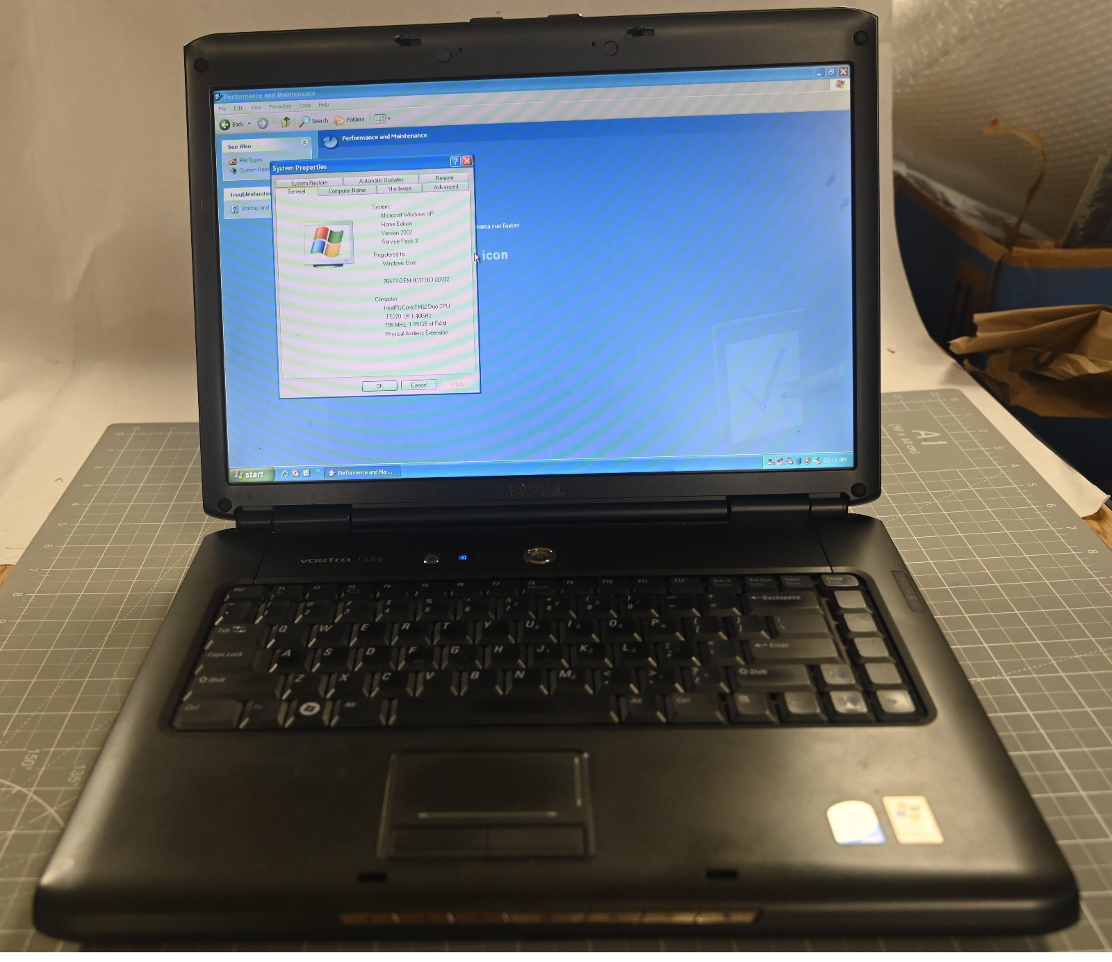Dell Vostro 1500 15.4” Laptop Core 2 Duo 2 GB RAM 150 GB HDD Windows 7 READ!!