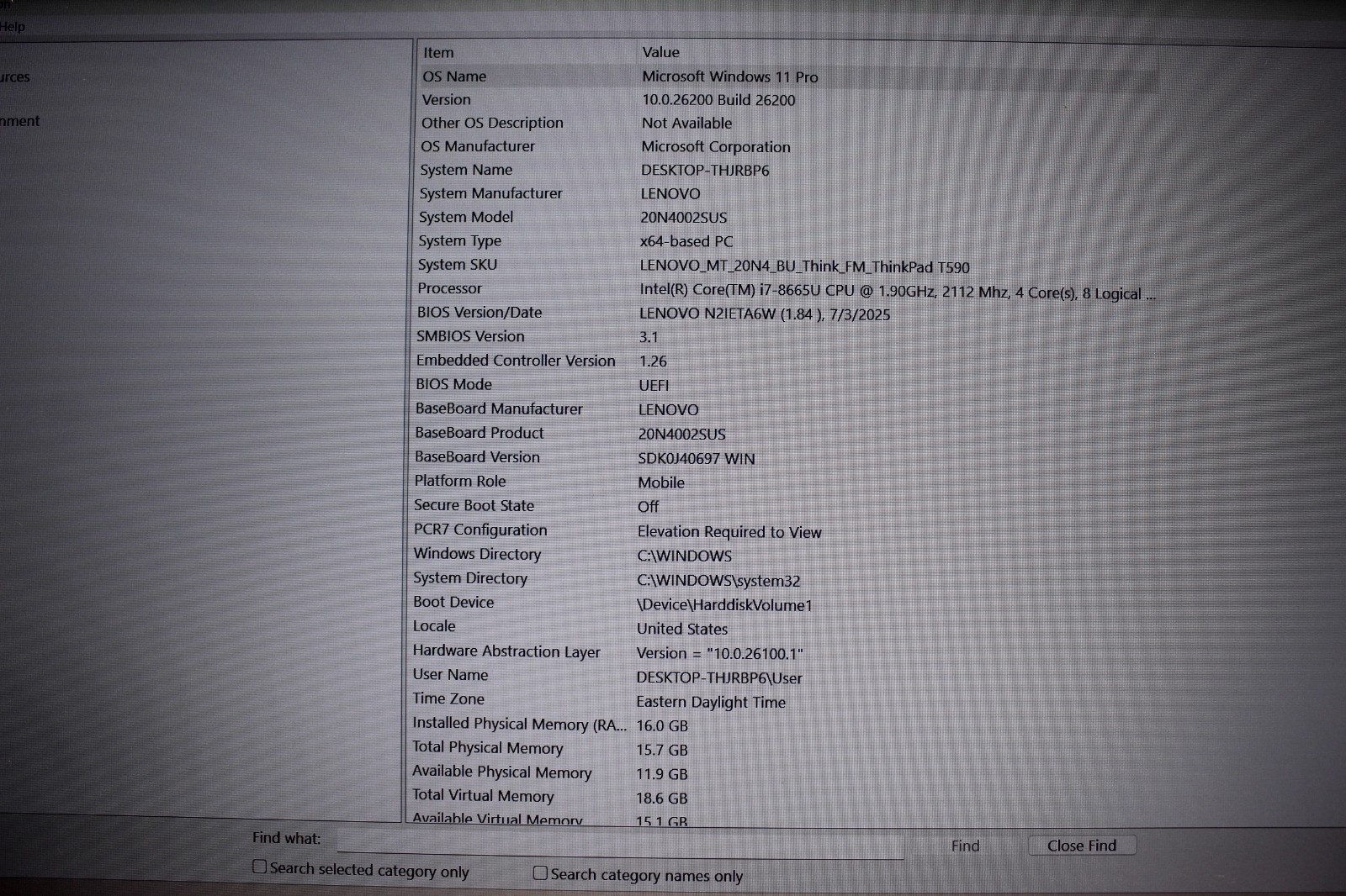 Lenovo T590 I7-8665U 512GB NvME SSD 16GB DDR4 Win11Pro-Touchscreen**See Desc