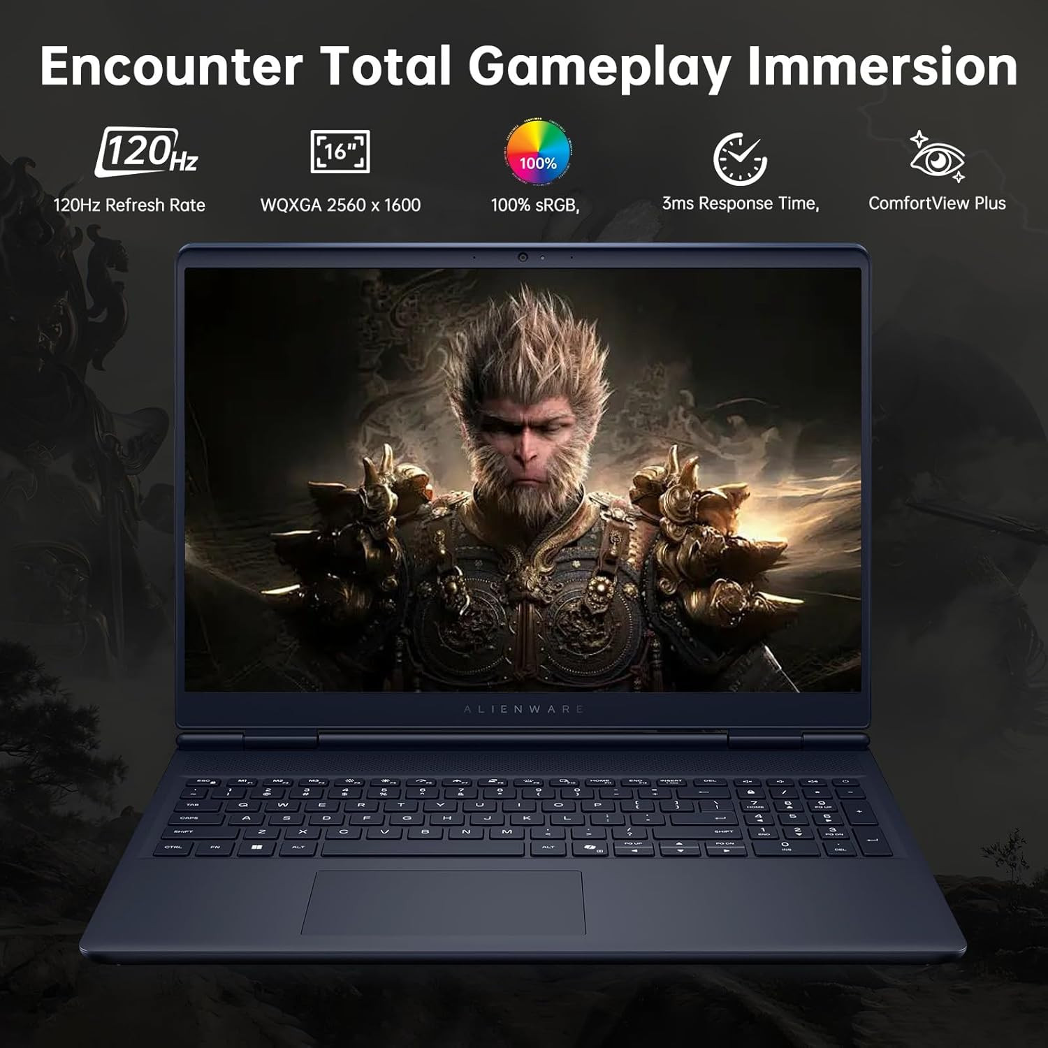 Alienware 16 Aurora Gaming Laptop AC16250, 16″ WQXGA Display, NVIDIA Geforce RTX