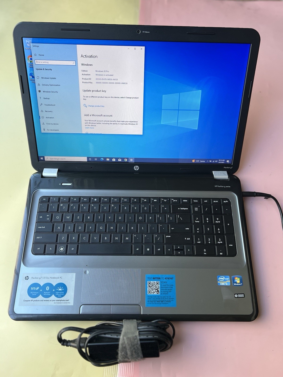 17″ HP Pavilion g7-1310us Core i3-2350M 8GB 128GB SSD WEBCAM BLUETOOTH 1600×900