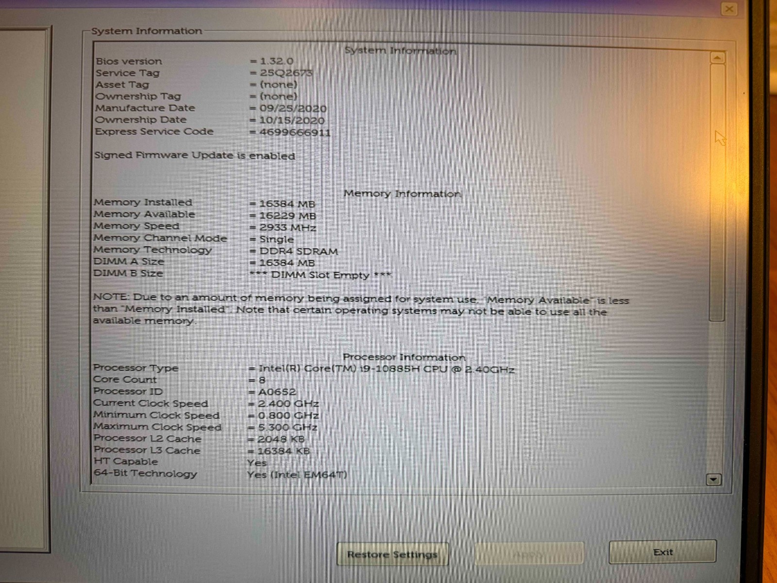 ✅ Repasted Dell Precision 3551 I9-10885H 256GB 16GB WIN11 PRO Quadro P620 | READ