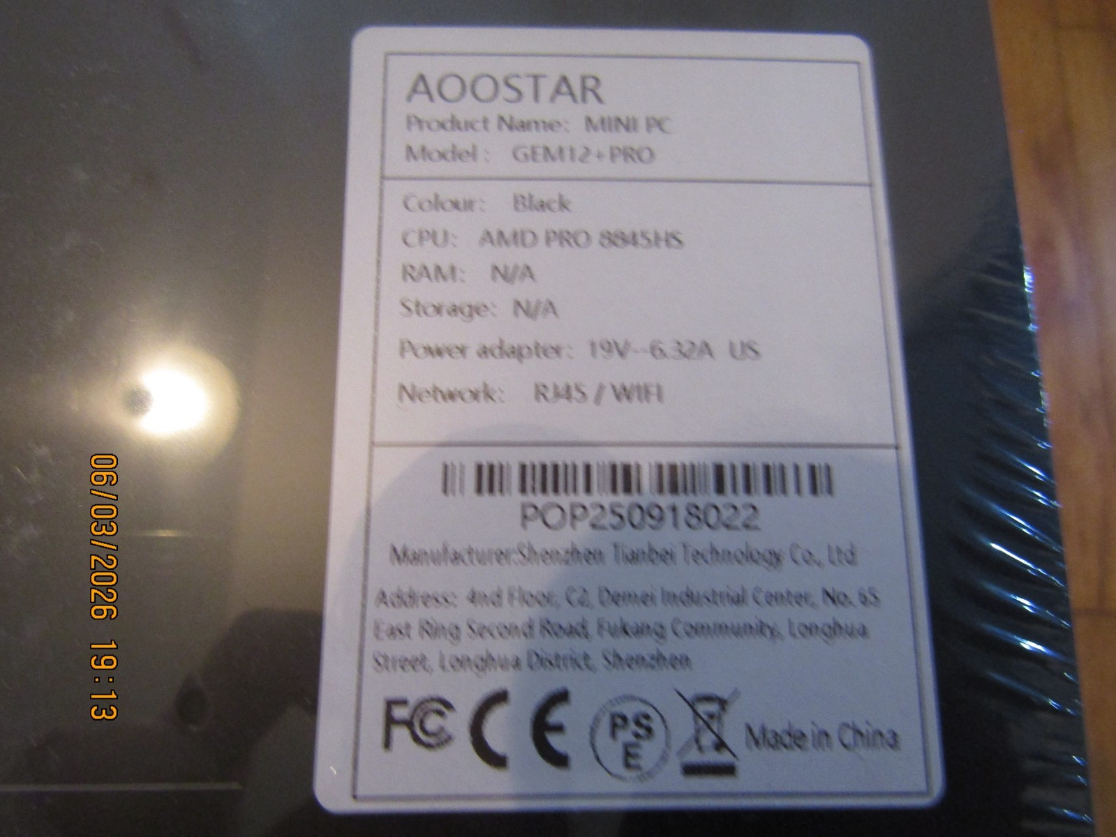 *NEW SEALED* AOOSTAR Mini PC Gem12+ PRO 8845HS BAREBONE, *NO SSD/RAM/O.S.*