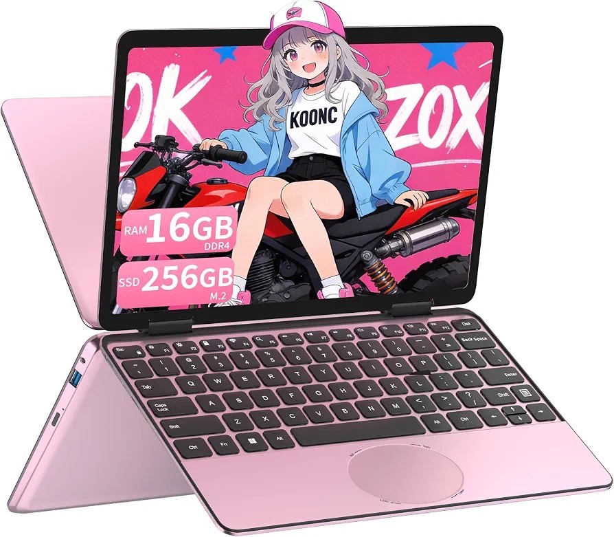 11″ 2-in-1 Touchscreen Laptop, Celeron N100, 16GB DDR4 RAM, 1TB M.2 SSD, FHD…