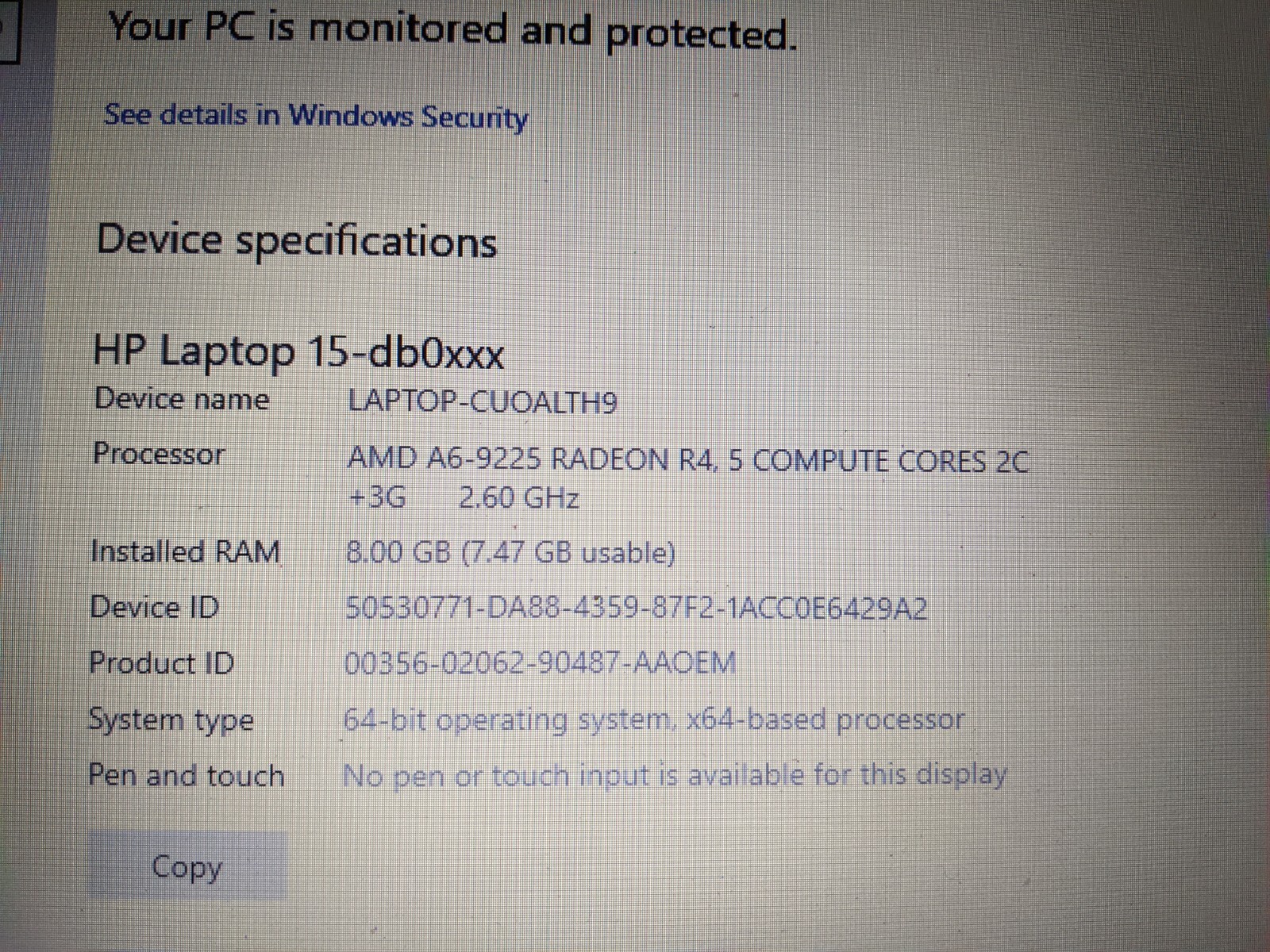 HP Laptop 15-db0015dx 1TB