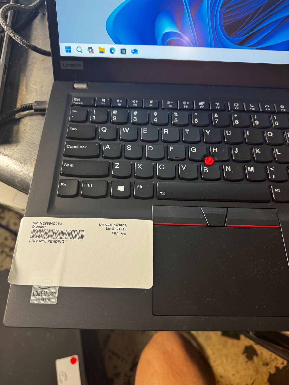 Lenovo ThinkPad T15 Core I7-10610 256GB SSD 16GB RAM Laptop *Read #5794