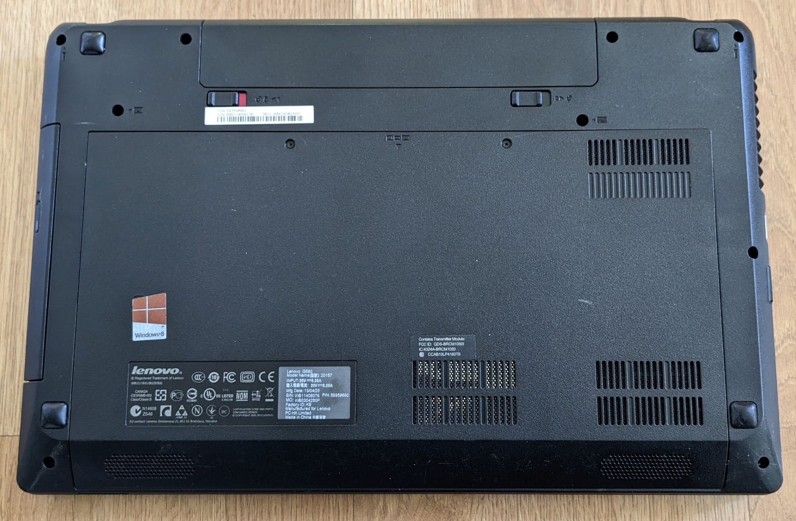 BROKEN SCREEN – Lenovo G580 15.6″ Intel Pentium Processor | For Parts